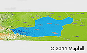Political Panoramic Map of Songzi, physical outside