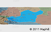 Political Panoramic Map of Songzi, semi-desaturated