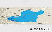 Political Panoramic Map of Songzi, shaded relief outside