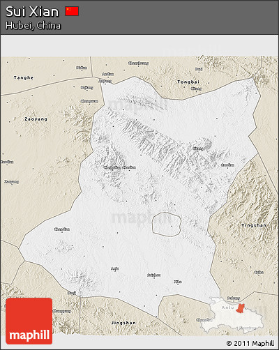 Classic Style 3D Map of Sui Xian
