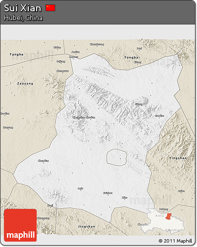 Classic Style 3D Map of Sui Xian