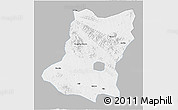 Gray 3D Map of Sui Xian, single color outside