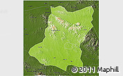 Physical 3D Map of Sui Xian, darken