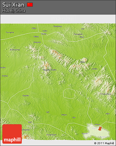 Physical 3D Map of Sui Xian