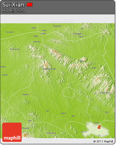 Physical 3D Map of Sui Xian