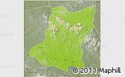 Physical 3D Map of Sui Xian, semi-desaturated