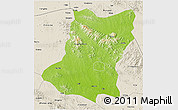 Physical 3D Map of Sui Xian, shaded relief outside
