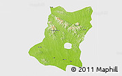 Physical 3D Map of Sui Xian, single color outside
