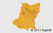 Political 3D Map of Sui Xian, cropped outside
