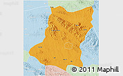 Political 3D Map of Sui Xian, lighten