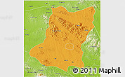Political 3D Map of Sui Xian, physical outside