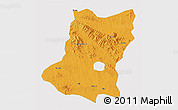 Political 3D Map of Sui Xian, single color outside