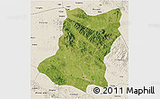 Satellite 3D Map of Sui Xian, shaded relief outside