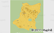 Savanna Style 3D Map of Sui Xian, single color outside