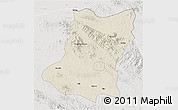 Shaded Relief 3D Map of Sui Xian, lighten, semi-desaturated