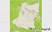 Shaded Relief 3D Map of Sui Xian, physical outside