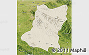 Shaded Relief 3D Map of Sui Xian, satellite outside