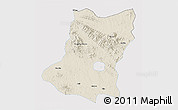 Shaded Relief 3D Map of Sui Xian, single color outside