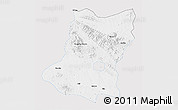 Silver Style 3D Map of Sui Xian, single color outside