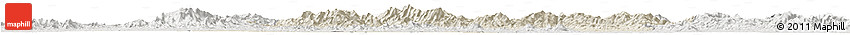 Shaded Relief Horizon Map of Sui Xian, lighten, semi-desaturated
