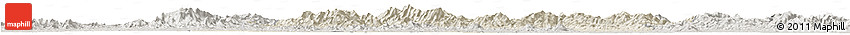 Shaded Relief Horizon Map of Sui Xian, semi-desaturated
