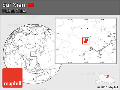 Blank Location Map of Sui Xian