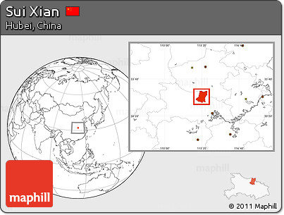 Blank Location Map of Sui Xian