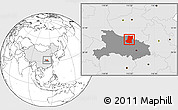 Blank Location Map of Sui Xian, highlighted country, highlighted parent region