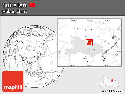 Blank Location Map of Sui Xian, highlighted parent region