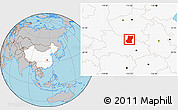 Gray Location Map of Sui Xian, highlighted country