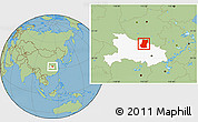 Savanna Style Location Map of Sui Xian, highlighted parent region