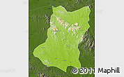 Physical Map of Sui Xian, darken