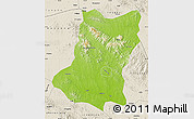 Physical Map of Sui Xian, shaded relief outside