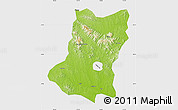 Physical Map of Sui Xian, single color outside