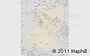 Shaded Relief Map of Sui Xian, desaturated