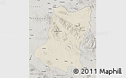 Shaded Relief Map of Sui Xian, semi-desaturated