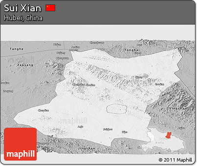 Gray Panoramic Map of Sui Xian
