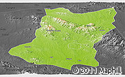 Physical Panoramic Map of Sui Xian, darken, desaturated