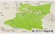 Physical Panoramic Map of Sui Xian, shaded relief outside