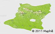 Physical Panoramic Map of Sui Xian, single color outside