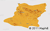 Political Panoramic Map of Sui Xian, cropped outside