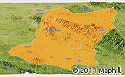 Political Panoramic Map of Sui Xian, satellite outside