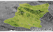 Satellite Panoramic Map of Sui Xian, desaturated
