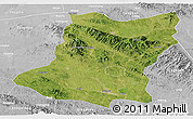 Satellite Panoramic Map of Sui Xian, lighten, desaturated