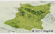 Satellite Panoramic Map of Sui Xian, lighten