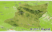 Satellite Panoramic Map of Sui Xian, physical outside