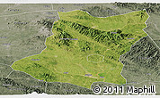 Satellite Panoramic Map of Sui Xian, semi-desaturated