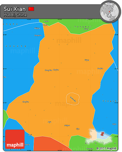 Political Simple Map of Sui Xian