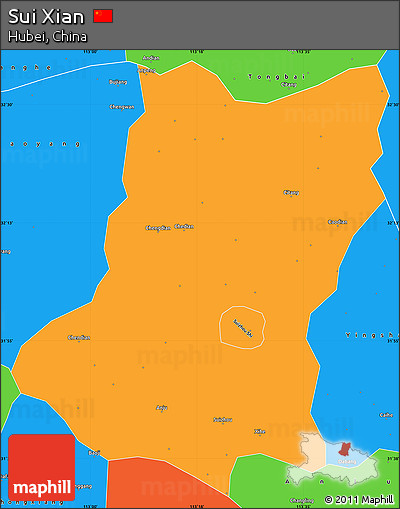 Political Simple Map of Sui Xian