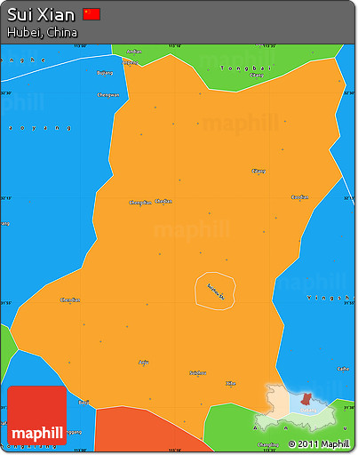 Political Simple Map of Sui Xian